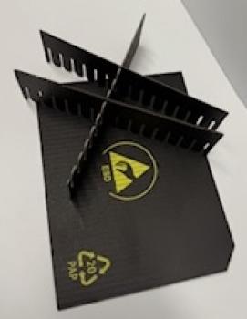 Wellpappe-Stegwand, 553x120mm, Welle B, Raster 20mm