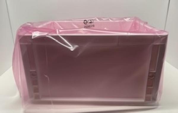 ESD LDPE Permanent Plus Seitenfaltenbeutel, 400mm + 300mm (2F/150mm) x 500mm, Stärke 50µ, VPE 50 Stück