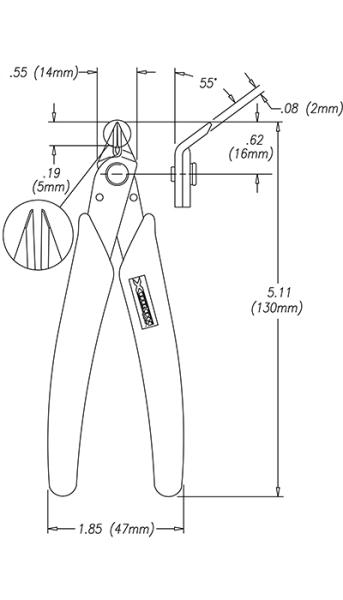 420T Micro-Shear® Premium Seitenschneider / Flush Cutter 55 grad abgewinkelter spitzer Kopf